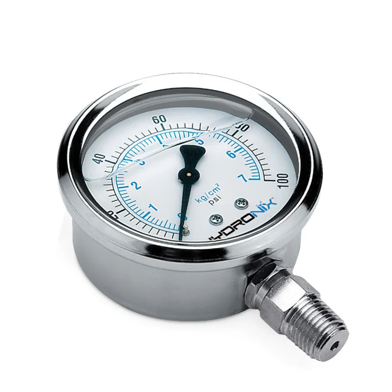 PG25100L Manómetro Glicerina Caratula 2.5" 0-100 psi NPT acero Inox.