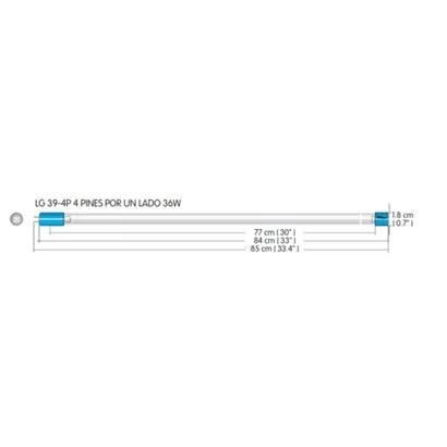 LG39-4P Foco de luz ultravioleta marca Instalamp 36 Watts