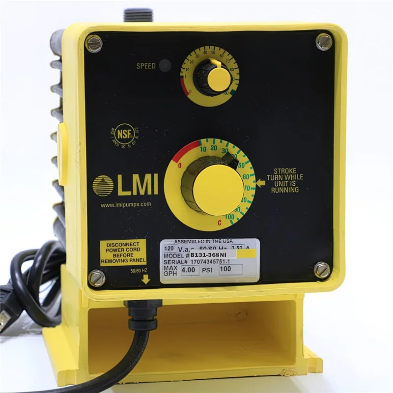 Bomba dosificadora de químicos LMI B131-368NI 50 PSI 4.5 GPH Bomba dosificadora de químicos LMI B131-368NI 50 PSI 4.5 GPH