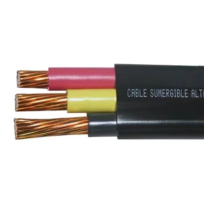 Cable Plano Sumergible Cal 1/0 3 Hilos 1000 Volts Cobre-Flexible PVC